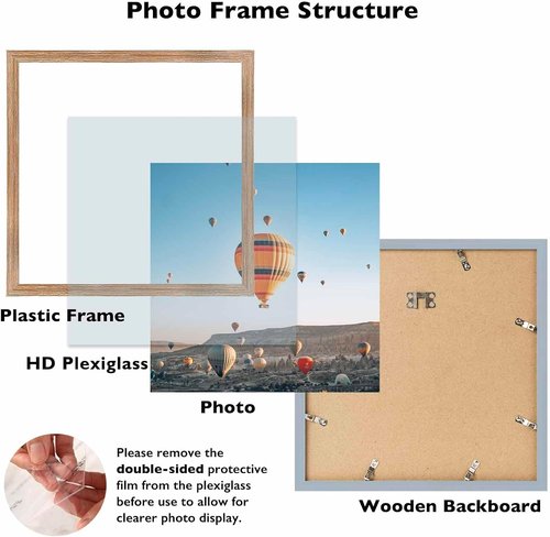 JCJMY 13x13 Rustic Brown Picture Frame - Versatile Wall Hanging for Horizontal or Vertical Display
