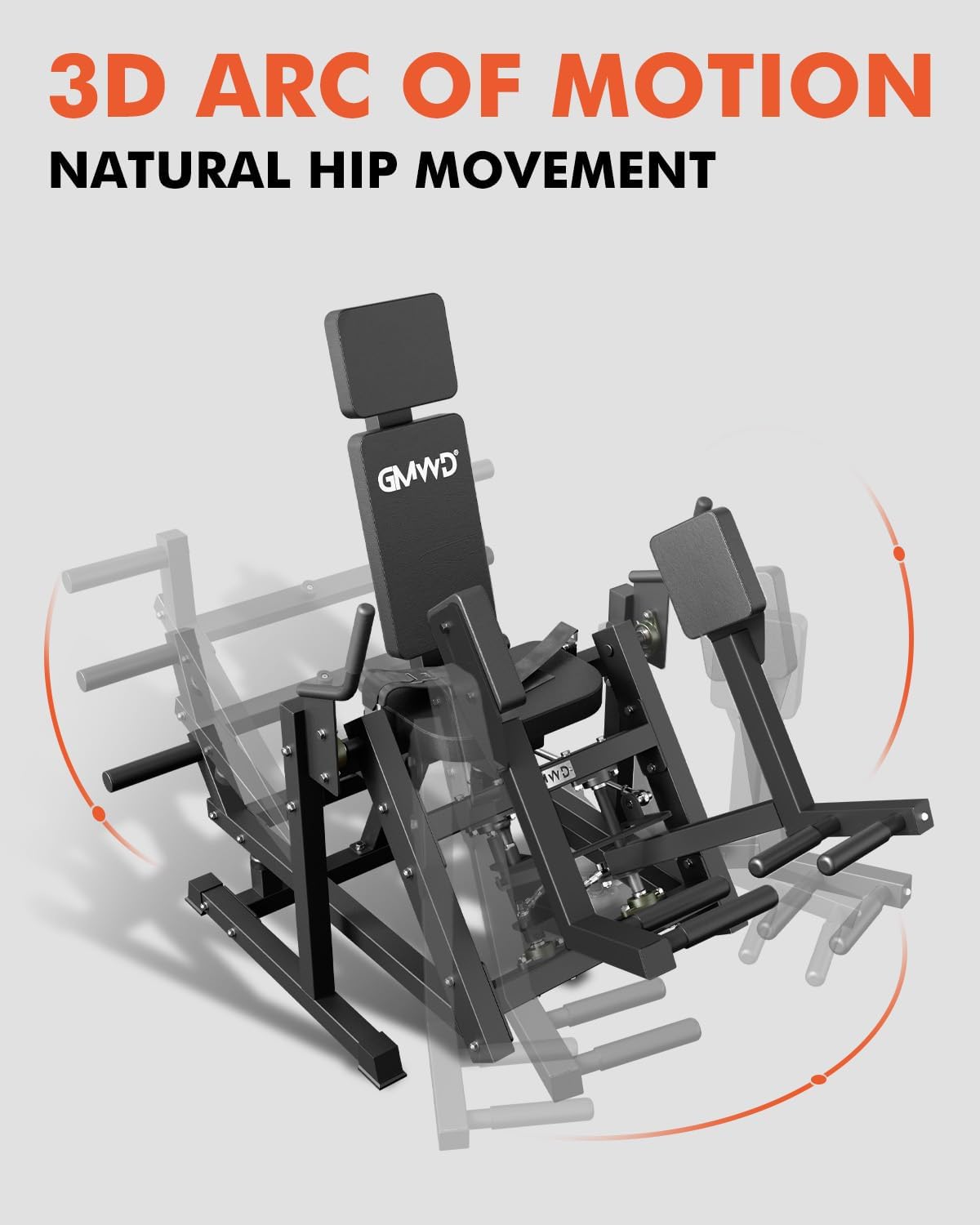 GMWD Hip Abductor Machine, 3D ARC Motion Hip Abductor Machine, 300lbs Capacity Plate Loaded Hip Abduction Machine, Inner and Outer Thigh Machine for Home Gym