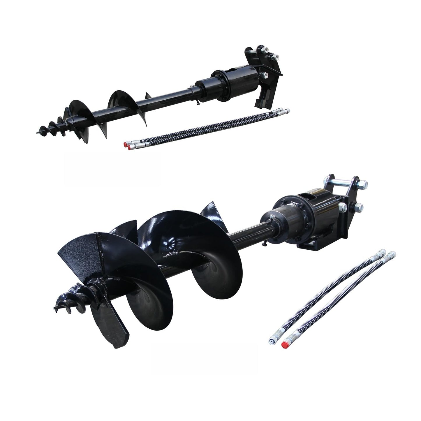 ATTACHXPRO Mini Excavator Auger Drill Attachment For 0.8 to 1.5 Tons Diameter 200mm with 2 Hydraulic Hoses,or Digging Holes, Drilling Pilesf Planting (200mm+300mm)