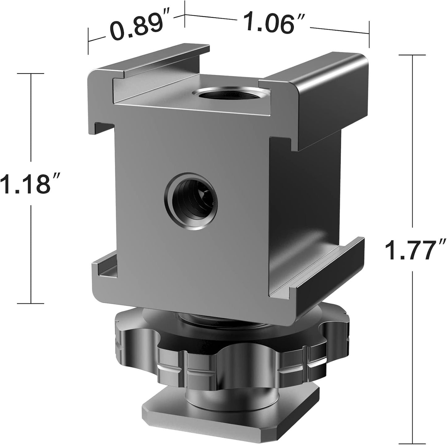 1/4"-20 3/8"-16 Triple Cold Shoe Mount Adapter, Cold Shoe Adapter Extension Bracket,Cold Shoe Mount Adapter
