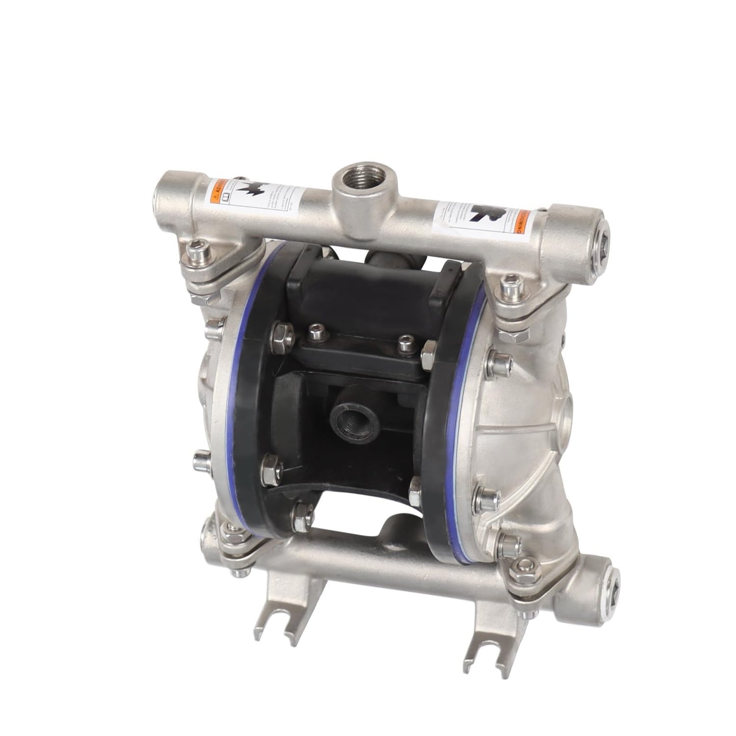 Nakkaa SS Pneumatic Double Diaphragm Pump Stainless Steel 8.8GPM1/2" In/Out Max 120PSI, Used to Transport Various Low Viscosity Liquids Such as Hydraulic Fluid, diesel, coating,etc