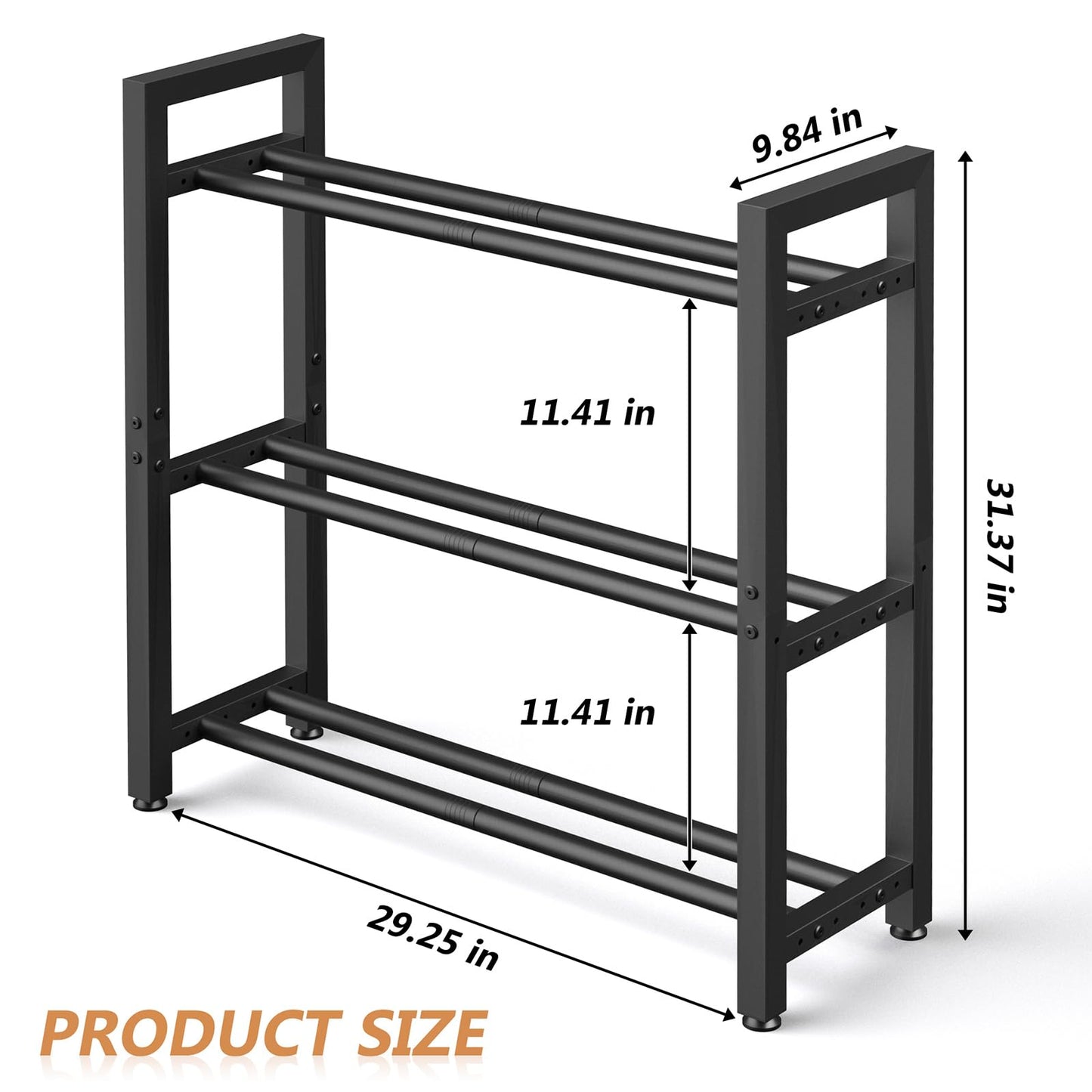 Dumbbell Rack Stand Only, Weight Rack for Home Gym, Heavy-Duty Kettlebell Rack, 3 Tier Adjustable Weight Storage Racks, Space-Saving Home Gym Organizer