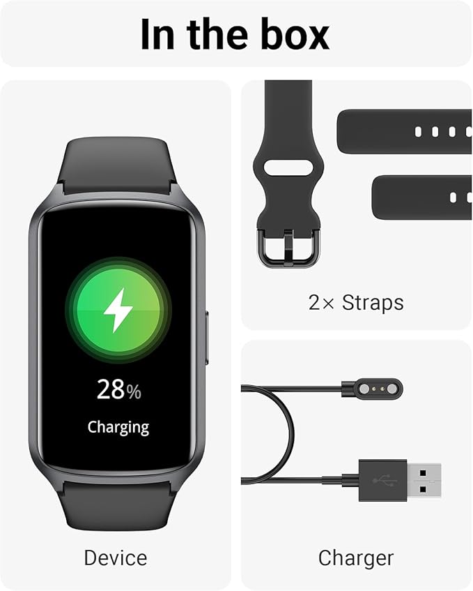 Health Fitness Tracker with 24/7 Heart Rate, Blood Oxygen, Blood Pressure, Sleep Tracker, 5ATM Waterproof Activity Trackers with Step Tracker, Pedometer (S & L Bands Included)