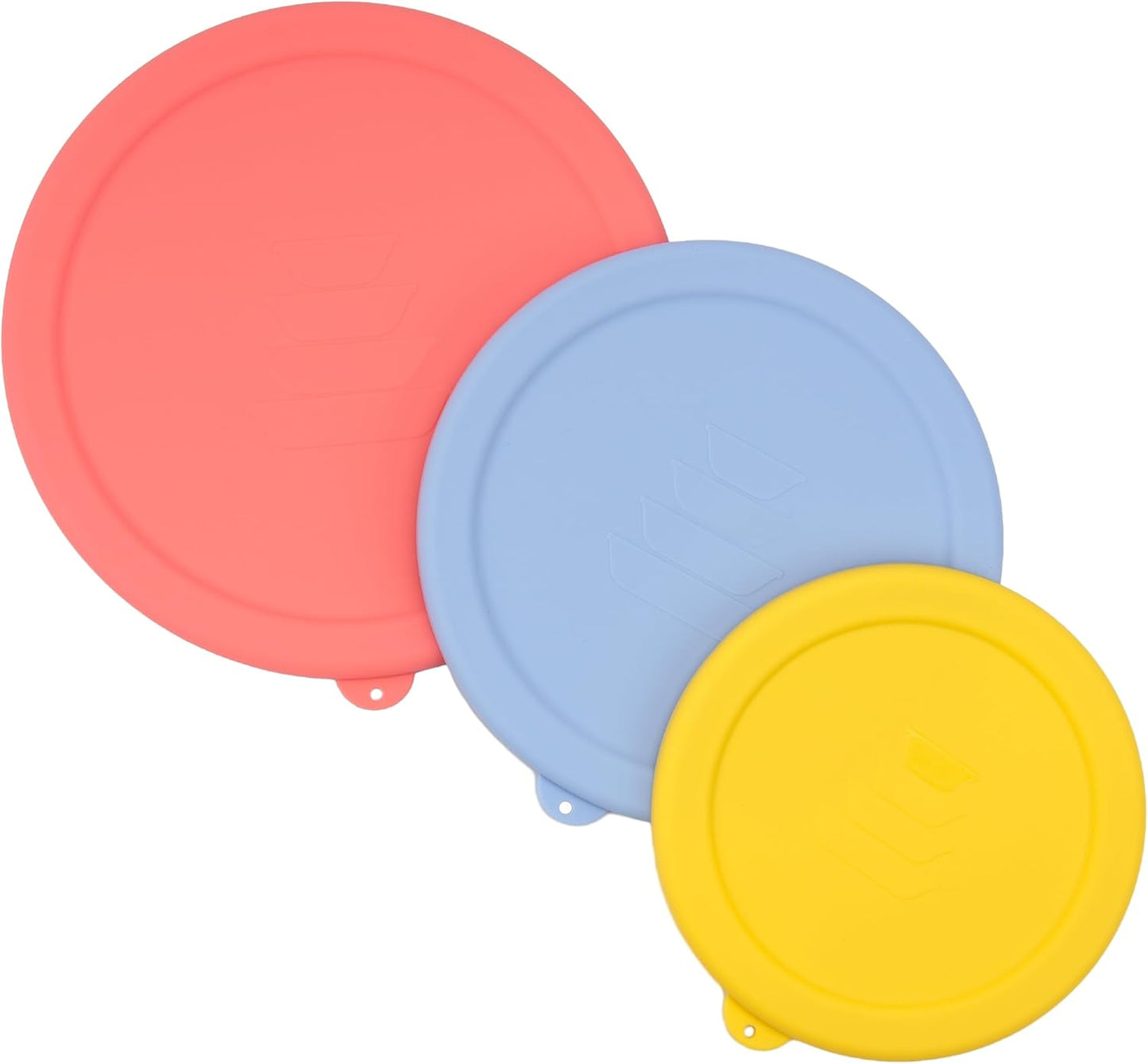 Pyrex Silicone Replacement Lids - Food Grade Covers for 1 Quart, 1.5 Quart & 2.5 Quart Bowls | Dishwasher & Microwave Safe - 3 Pack
