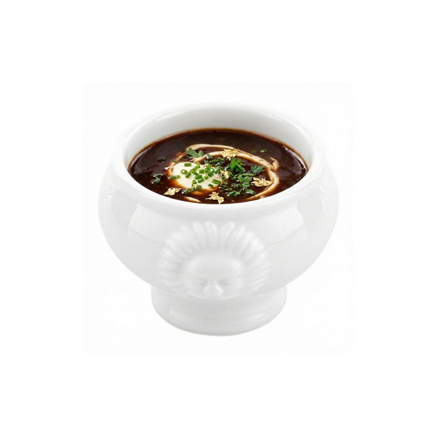 Restaurantware-2 Ounce Porcelain Bowls, 10 Lion Head Design Porcelain Small Bowls - Microwave-Safe, Oven-Safe, White Bowl, Chip-Resistant, Round