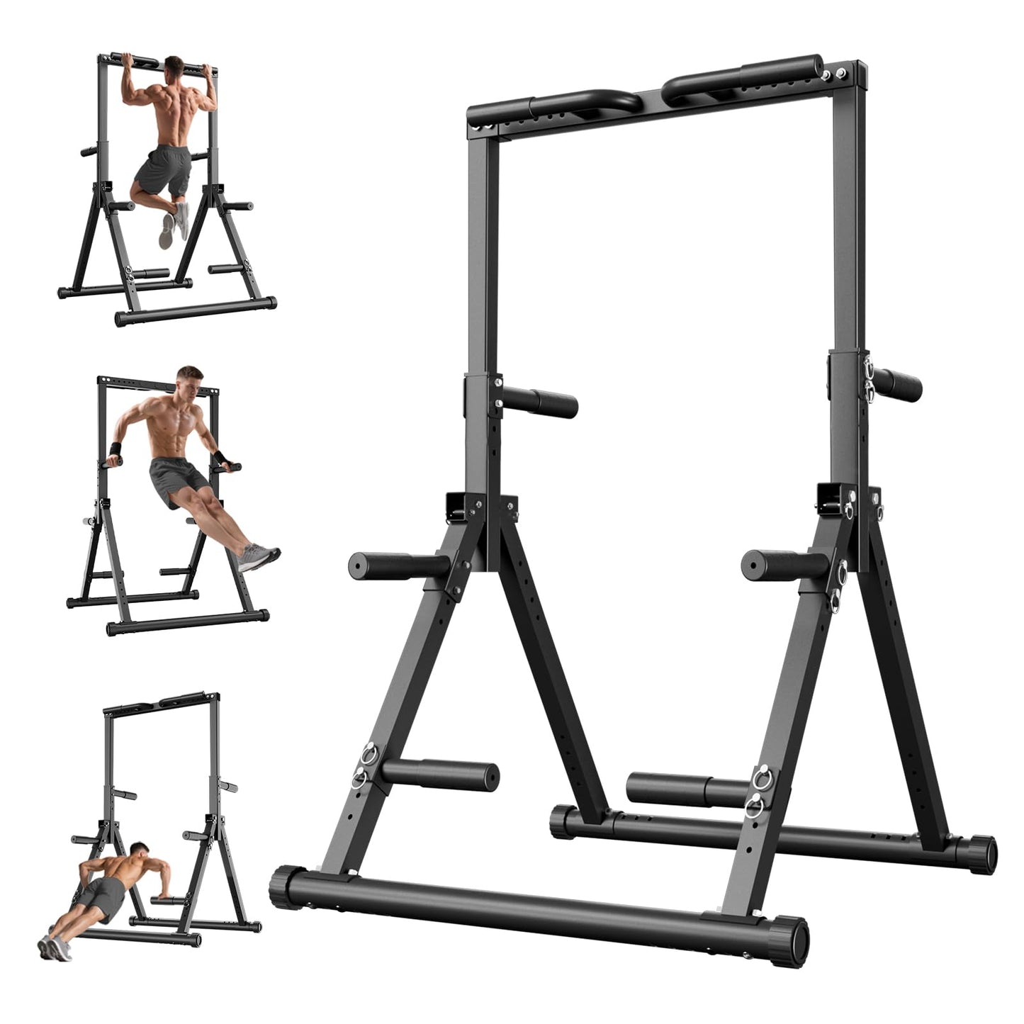 Foldable Pull Up Bar Free Standing, Strength Training Pull-up Bars Adjustable Pull Up Station, Power Tower Pull Up Bar MultiFunction Pull Up Dip Station Workout Equipment For Home Gym Support 480 LBS