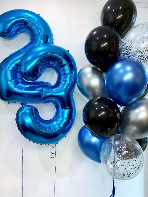 Metallic Blue Number 0 Balloon - 40 Inch Birthday Decoration for Milestone Celebrations