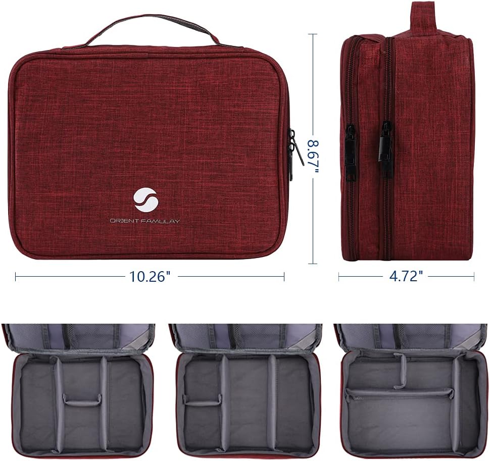 11 inch) ORIENT FAMULAY Travel Electronics Organizer, Waterproof Cable Organizer Bag for Electronic Accessories Double