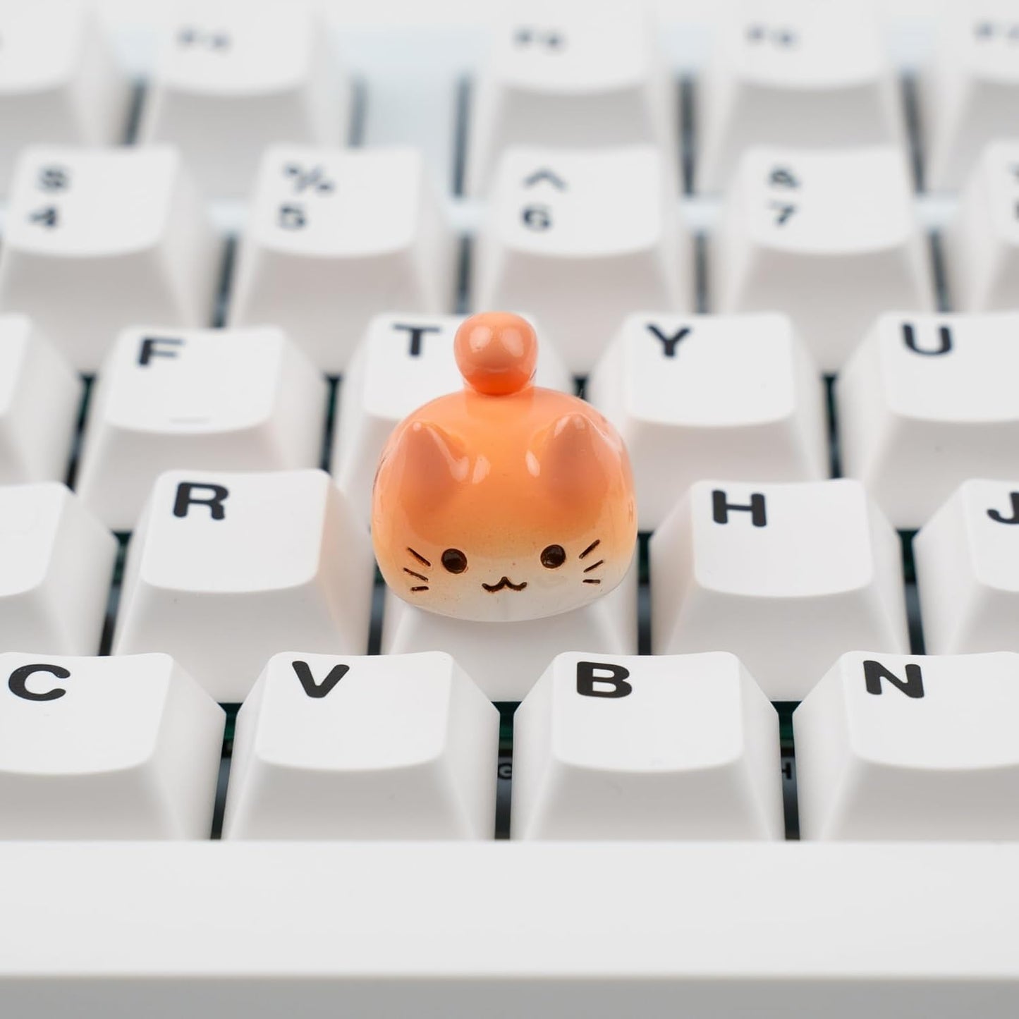 Witwikey 1U Artisan Cat Keycap for Mechanical Keyboards Esc, Orange Cat, Handmade Resin, Size, MX Switch Compatible