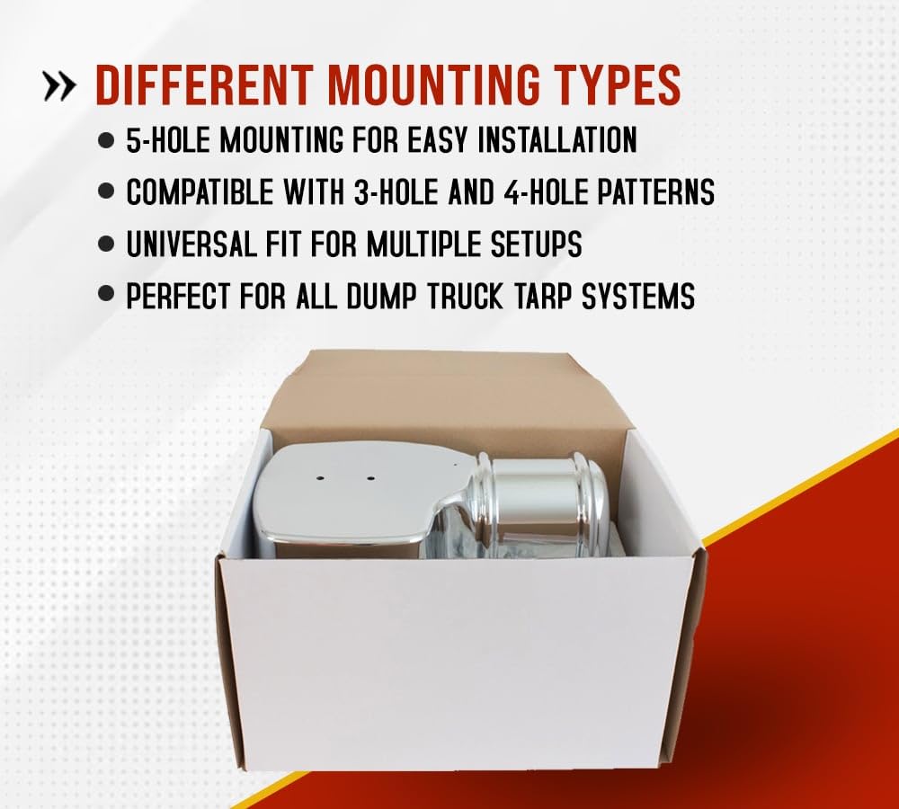 Mytee Products 900W 90:1 Tarp Motor for Dump Truck Tarp Systems with Chrome Cover 12VDC / 43 AMPS / 50 RPM (1 Year Warranty)