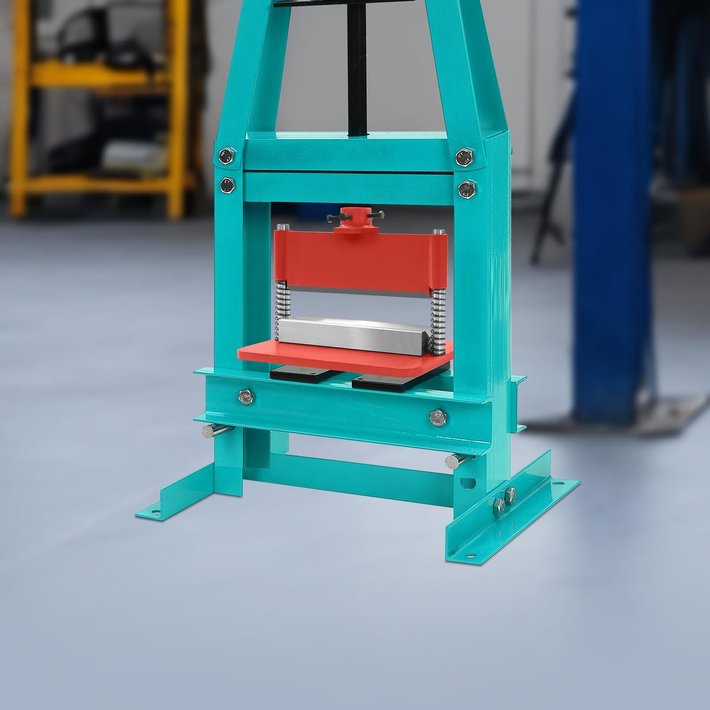 BOPRCSH 12inch Press Brake Attachment, Hydraulic Shop Presses Bending Brake Metal Bending Machine, Heavy Duty Metal Bending Tool for 12 or 20-Ton Hydraulic Workshop Presses (Red)