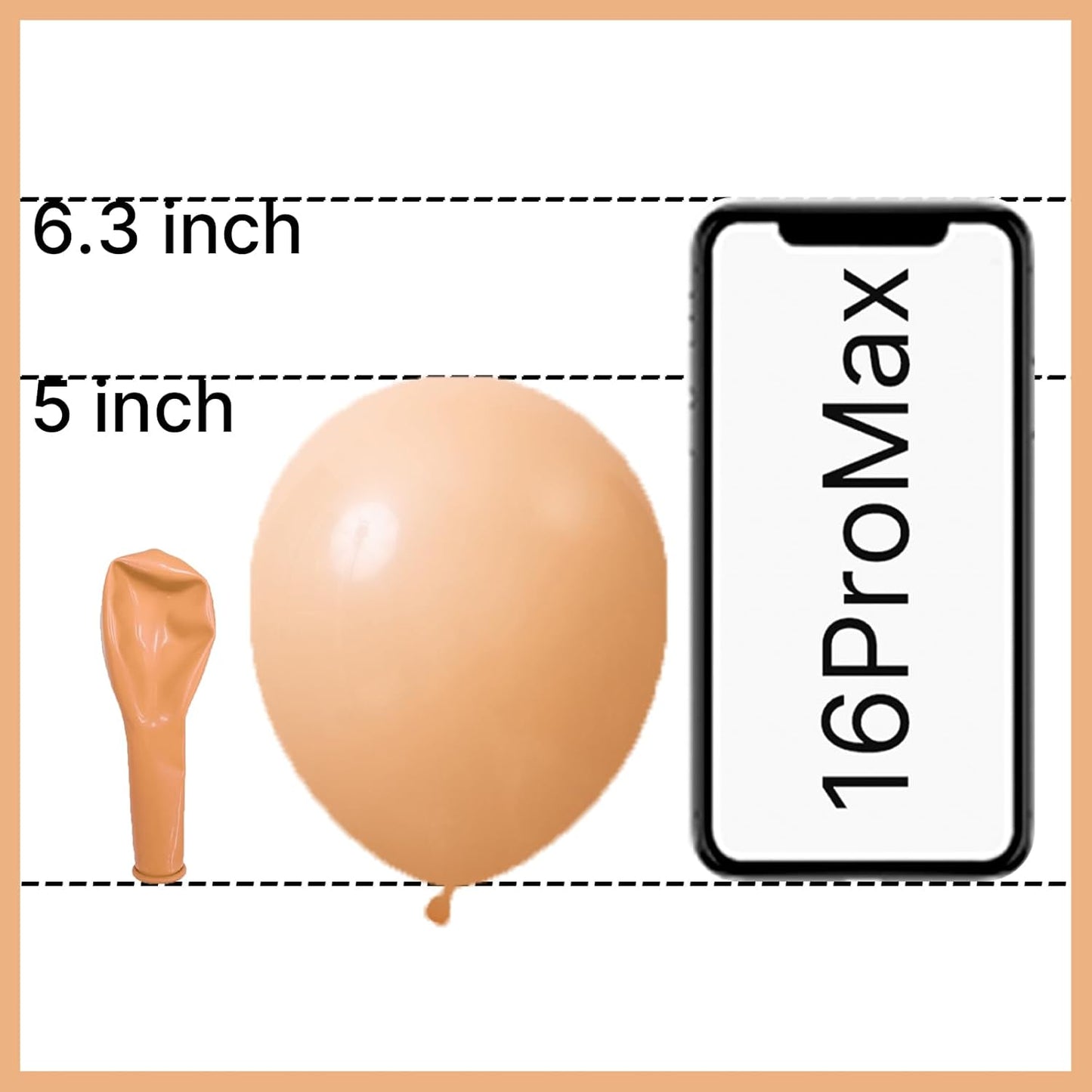 PartyWoo 5-Inch Nude Balloons - 100pcs Apricot Latex for Jungle Safari & Boho Themed Celebrations