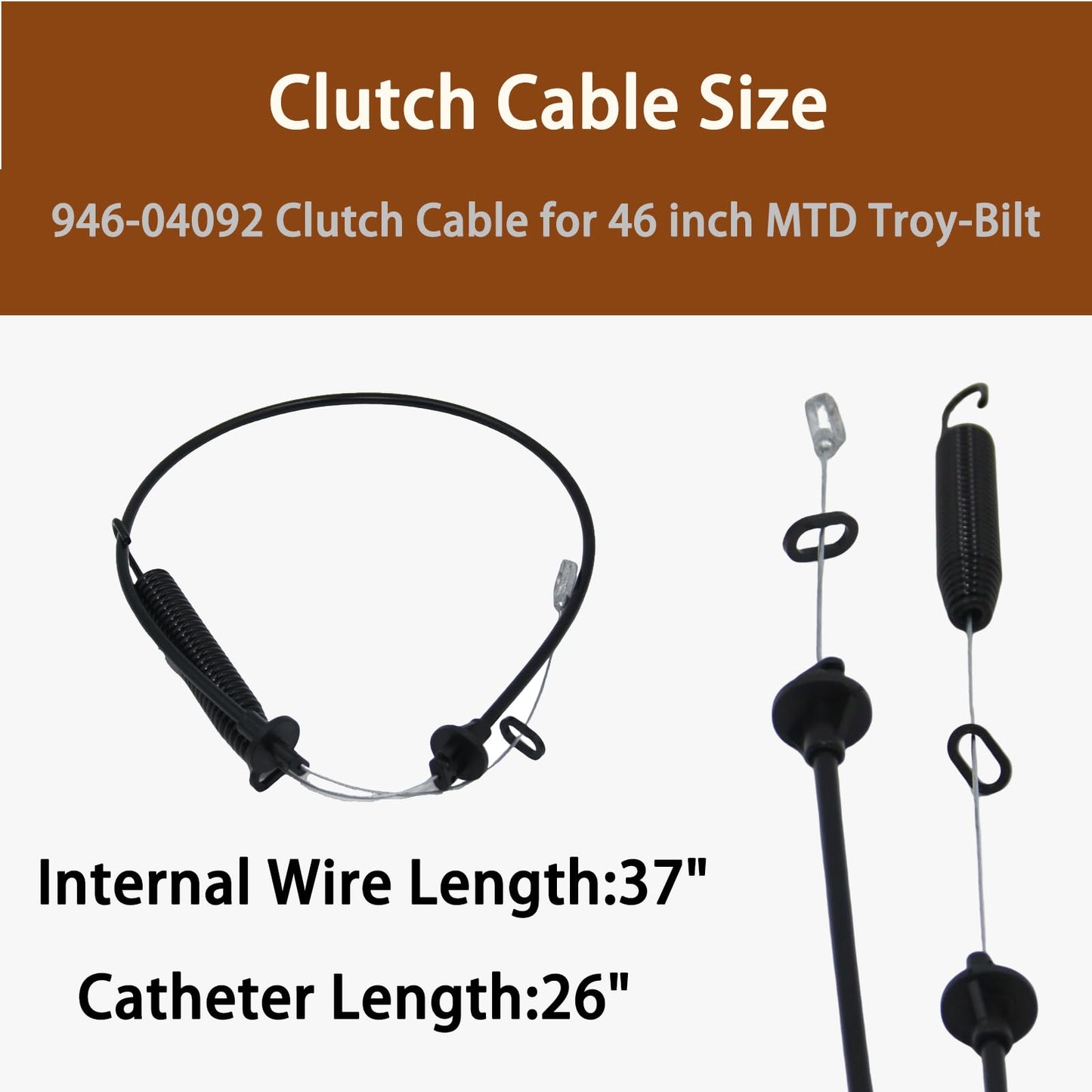 946-04092 746-04092 Deck Engagement Cable for MTD Troy-Bilt 946-04092 746-04092 Lawn Mower 42 inch Deck Cable,Replaces Toro 112-0504 LX420 LX425 LX460 42" Pto Cable