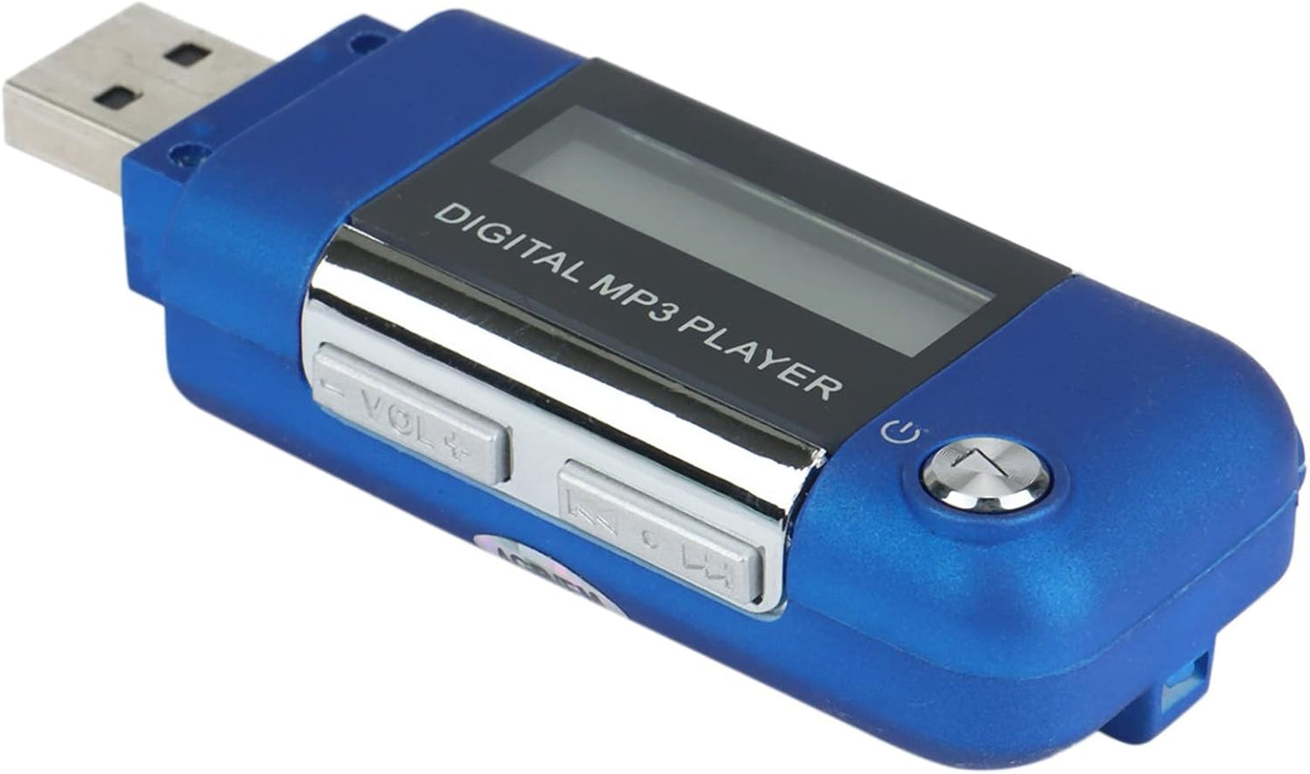 Lizusidtsy Mp3 4GB 500179214A1 Player U Disk Music Player Supports Replaceable AAA Battery, Recording (Blue)