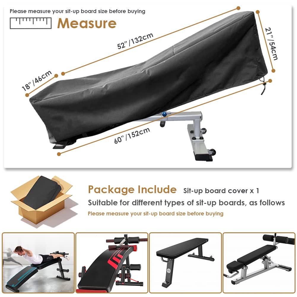 Gicov Sit-Up Board Cover Weight Bench Cover Outdoor Waterproof with Handle and Drawstring Fitness Bench Protector for Indoor Exercise Room Gym Use