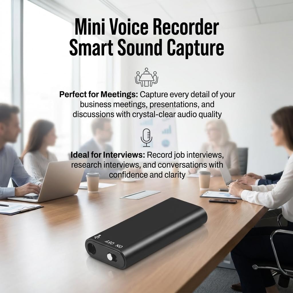 Generic (32GB) Mini Voice Recorder Smart Sound Capture, Long Battery Life, Voice Activated Recorder, Voice Activated