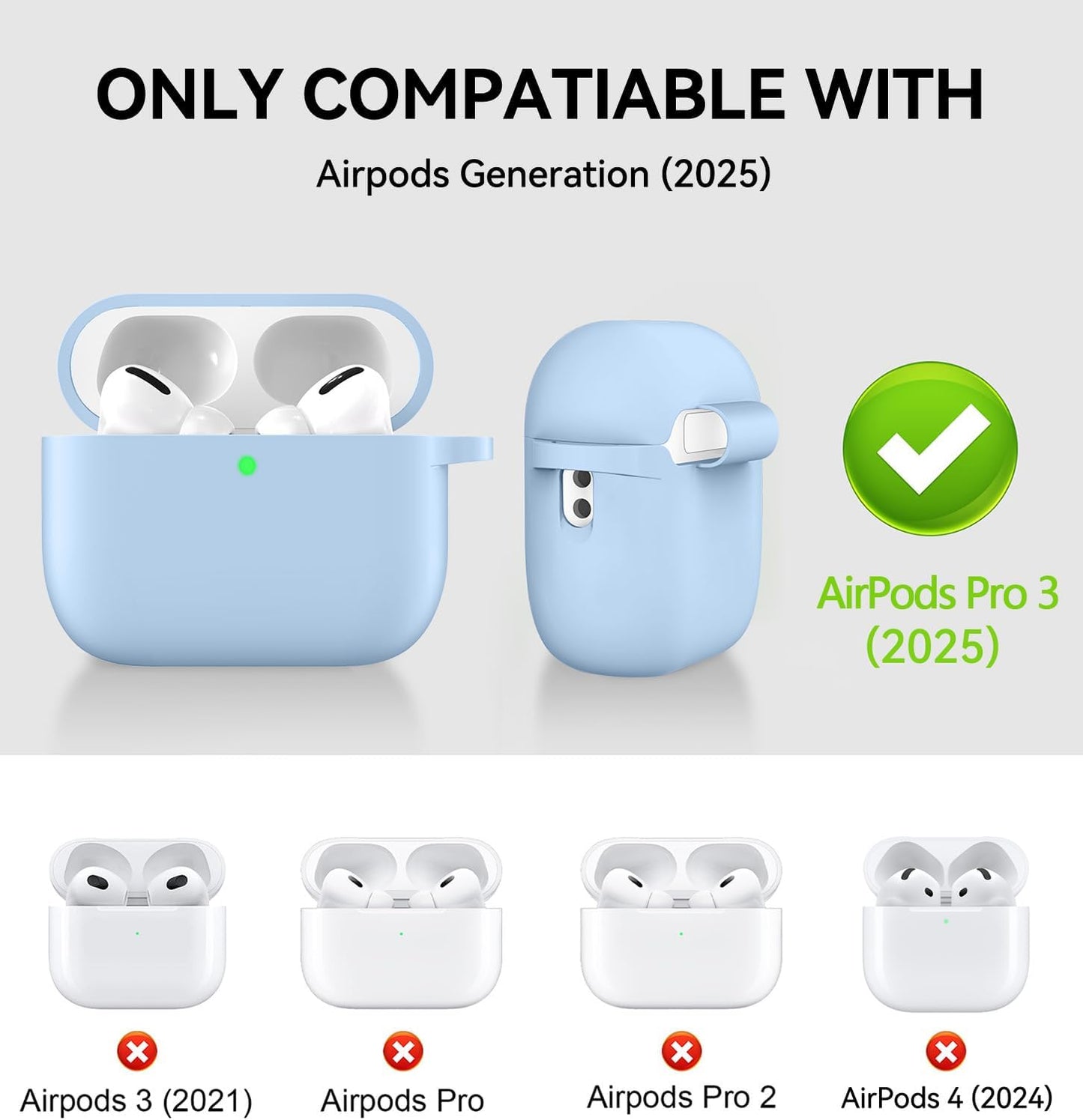 Matekxy 3 2025 Pro3 Commuters for Airpods Pro Case Cute - for Airpod Generation Soft Silicone Cover with Lanyard