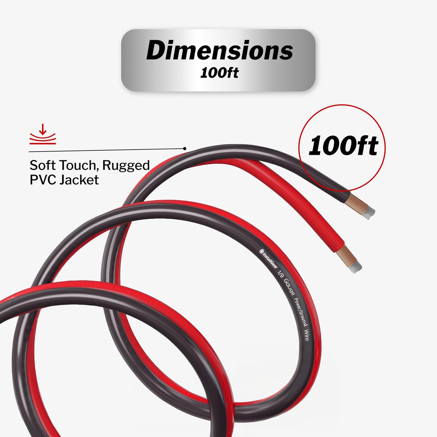 16 100 16 InstallGear Gauge Speaker Cable - ft True Spec Soft Touch Audio Wire for Car Stereos, Home Theater, Surround