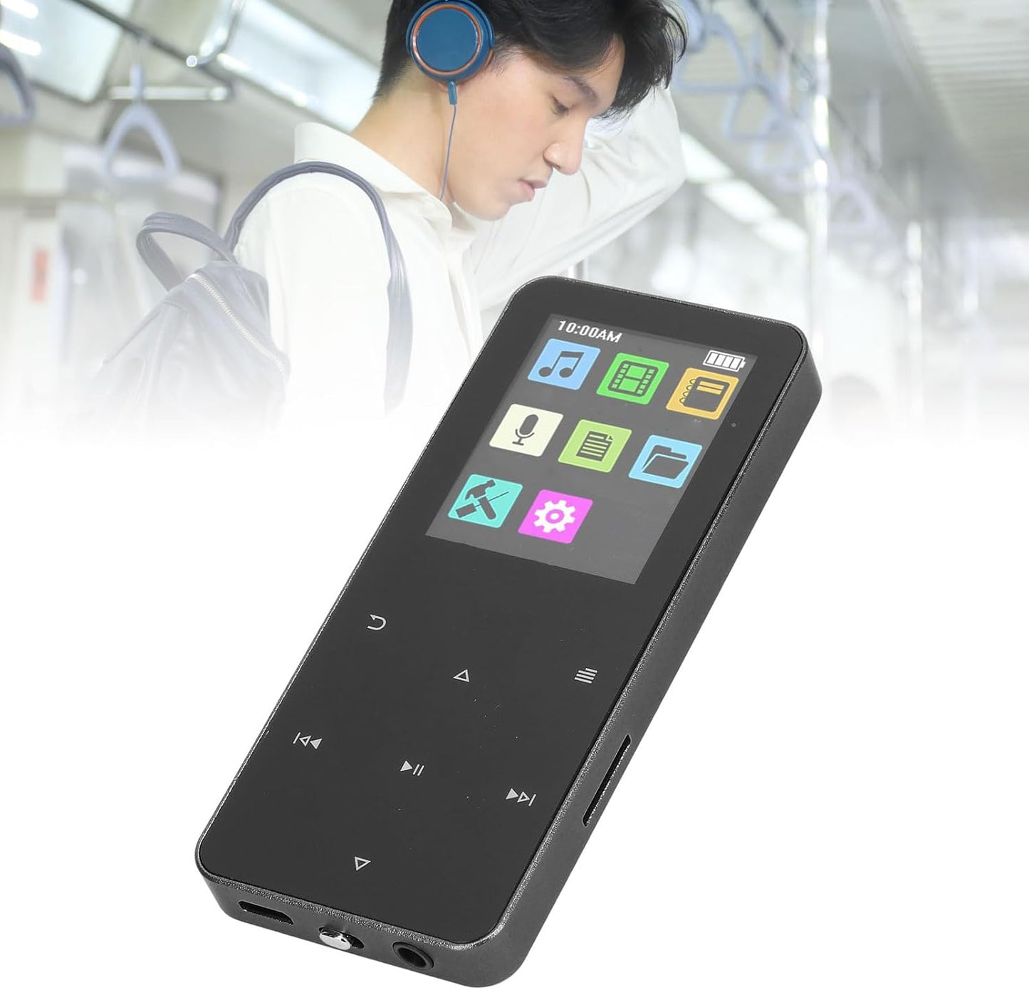 ASHATA MP3 1.8 Inch MP3 8H MP3 (4GB) Player with TFT Touch Screen, Lossless Sound Player, HiFi Music Player Electronic