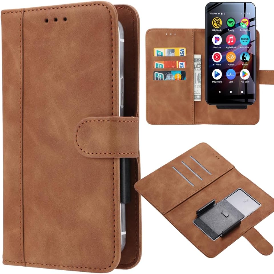 Ranyi M4S M4Pro MP3 M4S M4Pro 4" MP3 for Luoran /Luoran Kids Player Case, Universal Leather Wallet with Card Holder