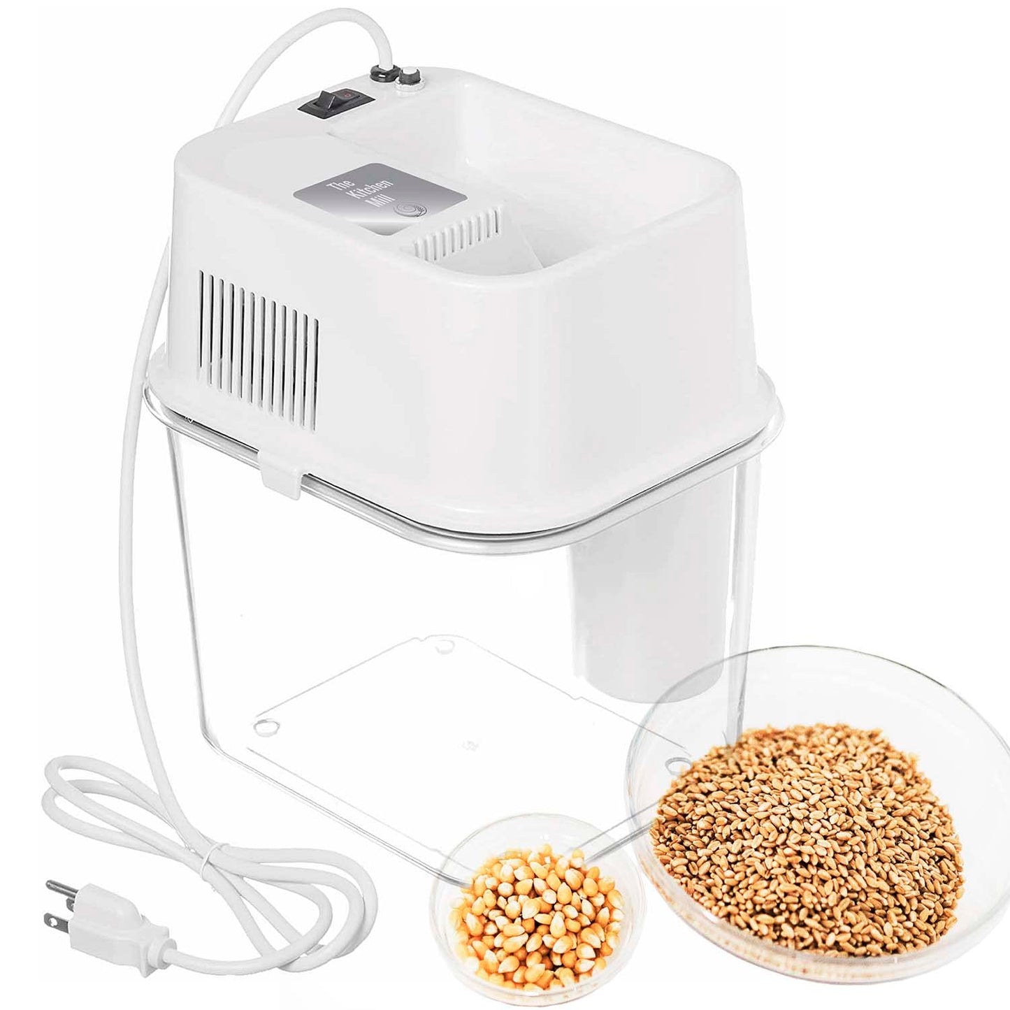 Kitchen Mill - Electric Grain Mill - High Speed Wheat, Corn, Grain Grinder, Flour Mill - Assembled in the USA - Stainless Steel Milling Chamber