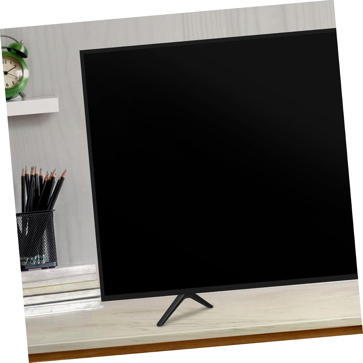 Tv Stand Base with Adjustable Plastic Legs Double Hole Design for Tabletop Tvs Easy Installation Robust Stability