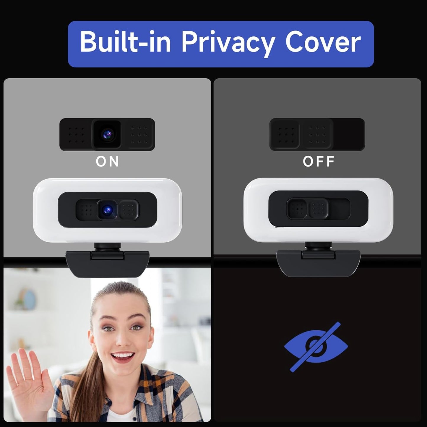 Combess 1080P, Webcam for PC - PC Camera Webcam Desktop Computer Web cam with Privacy Shutter and Tripod Autofocus
