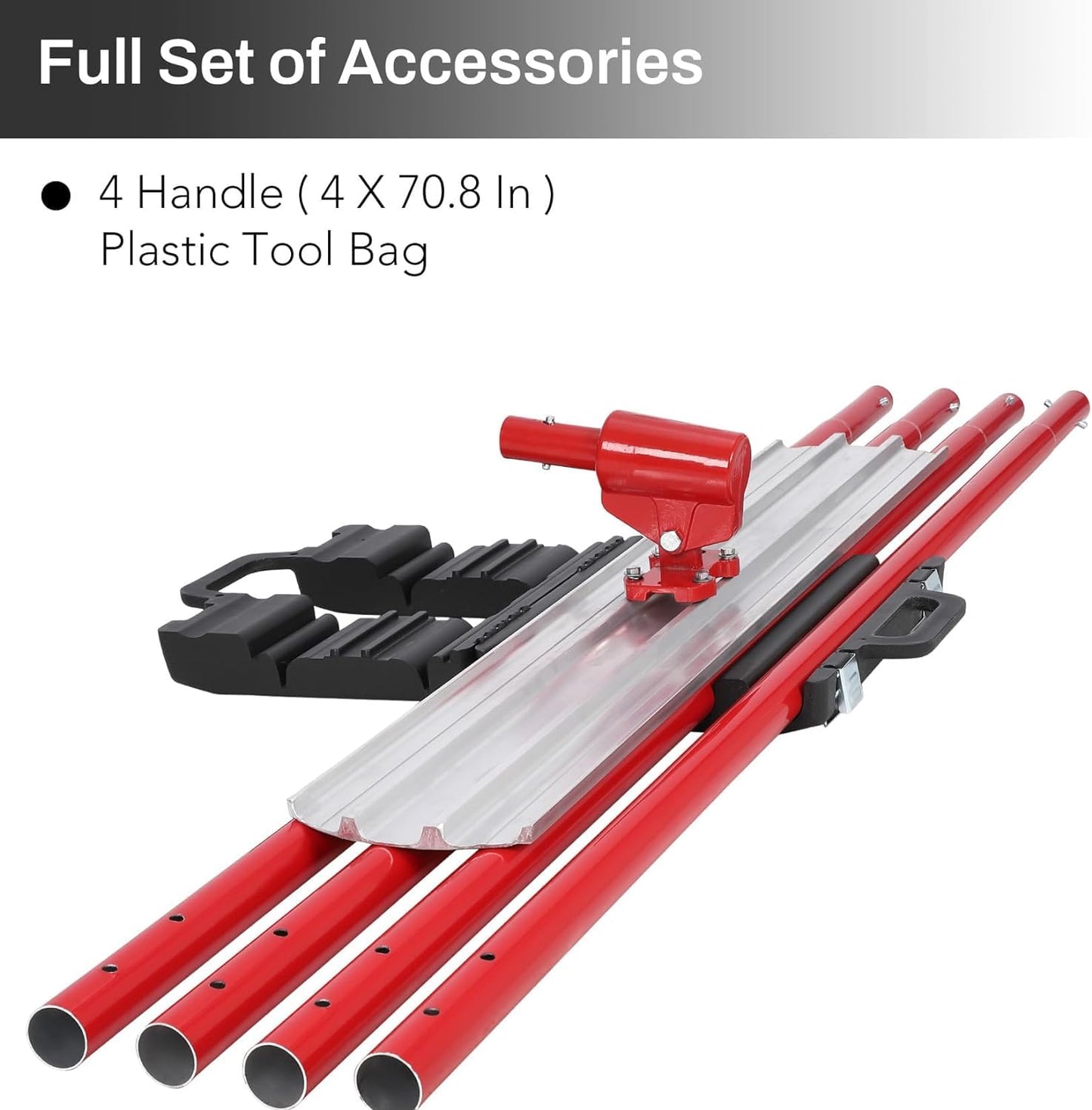 Garvee Bull Float Magnesium Concrete Float, 48x8 in Aluminum Alloy Concrete Float Tool, with 4 Handles and Bull Float Bracket, Bull Concrete Kit Finishing Bull Float for Concrete Finishing