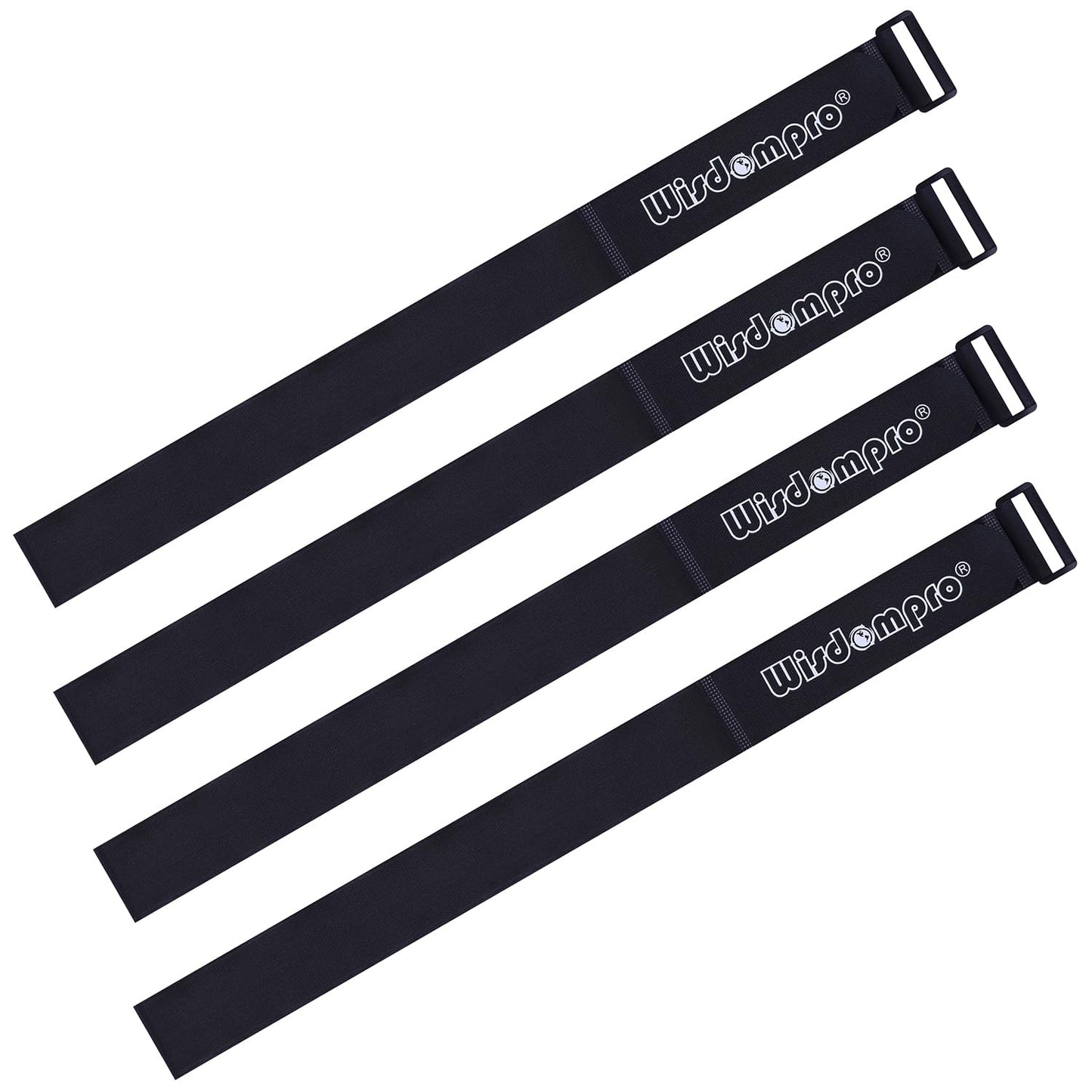 Extra Large 4 Pack 2 x 48 Inches Hook and Loop Strap, Reusable Fastening Cable Tie Down Straps by Wisdompro - Reusable, Durable Functional Cinch Cable Straps for Your Home, Office, Workspace