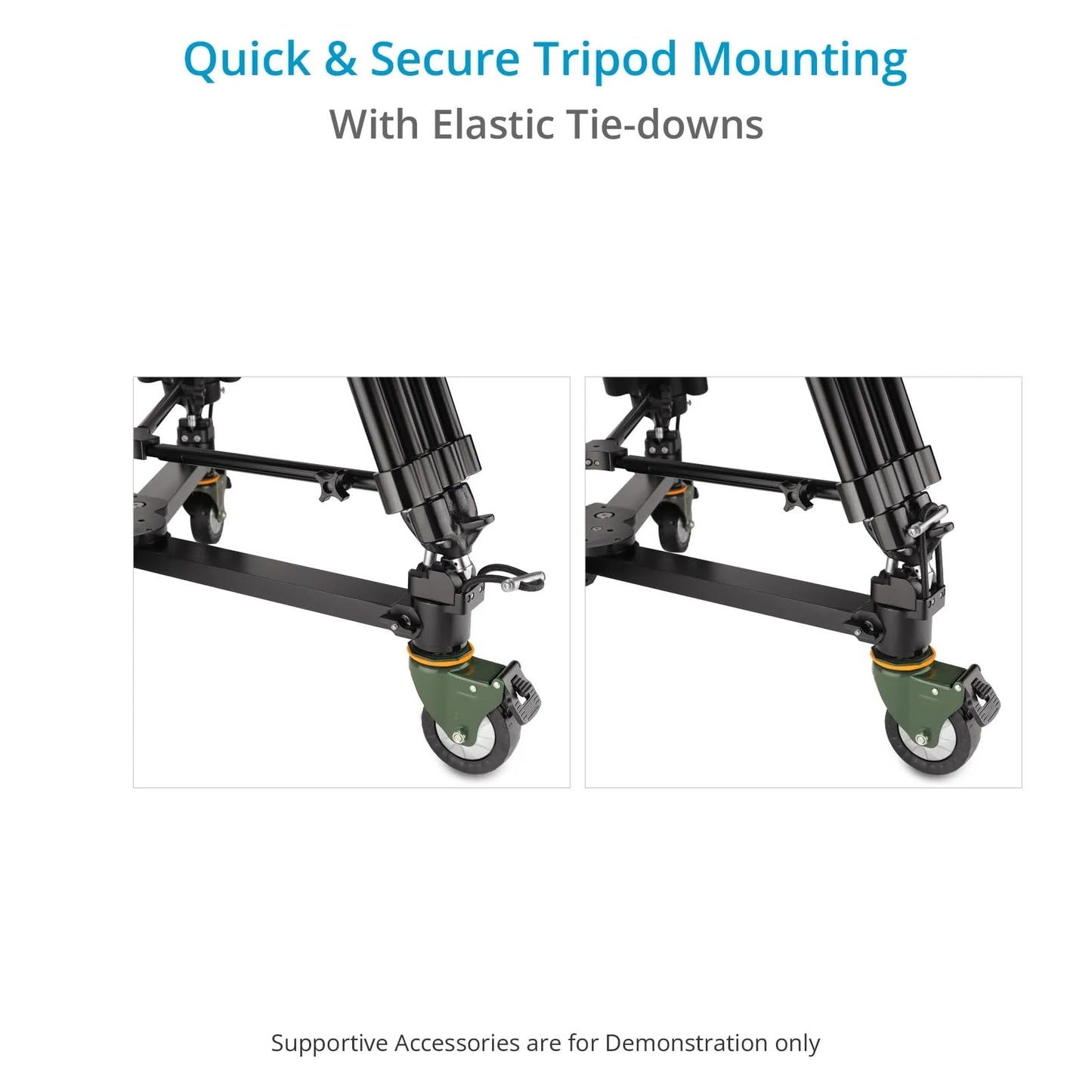 PROAIM Agile Heavy-Duty Floor/Track Studio Dolly. for Single Spiked & Double Spiked Tripods. Robust Construction, 360° Rotating Wheels. Offers Smooth & Flawless Shots