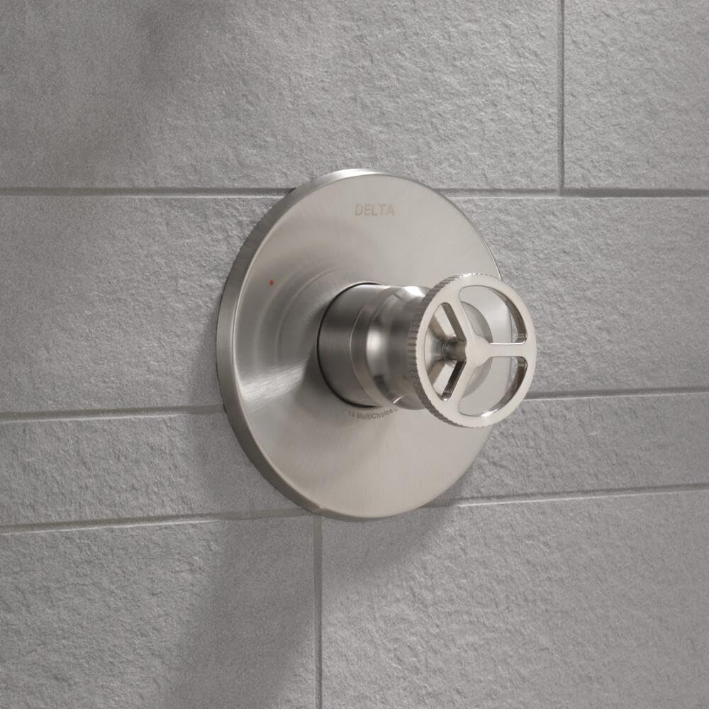 Delta Trinsic 14 Series Single-Function Valve Trim Kit, Brushed Nickel Handle Set for Shower Faucet System, Stainless T14058-SS (Valve Not Included)