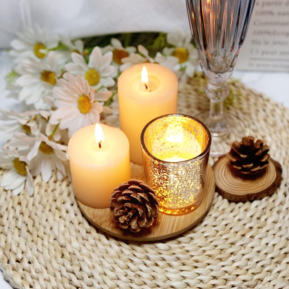 Silver Mercury Glass Tea Light Holders - Elegant Votive Candle Holders for Weddings & Home Decor | Set of 36