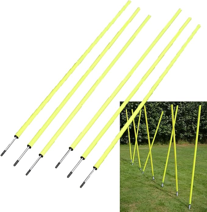BlueDot Trading Soccer Agility Poles | Telescopic, Fixed & Collapsible Options (4, 6, 8 Piece Sets) Speed Training Poles for Agility Drills, Outdoor Games, Football & Sport Training Equipment