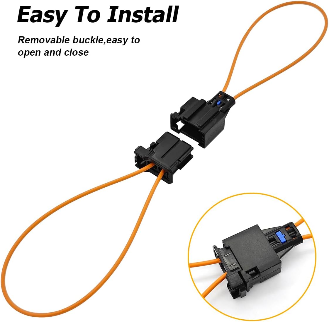 KHGUZ 2PCS Car Fiber Optic Loop, Vehicle Female and Male Fiber Optic Bypass Loop Adapter Connector for Radio and Audio