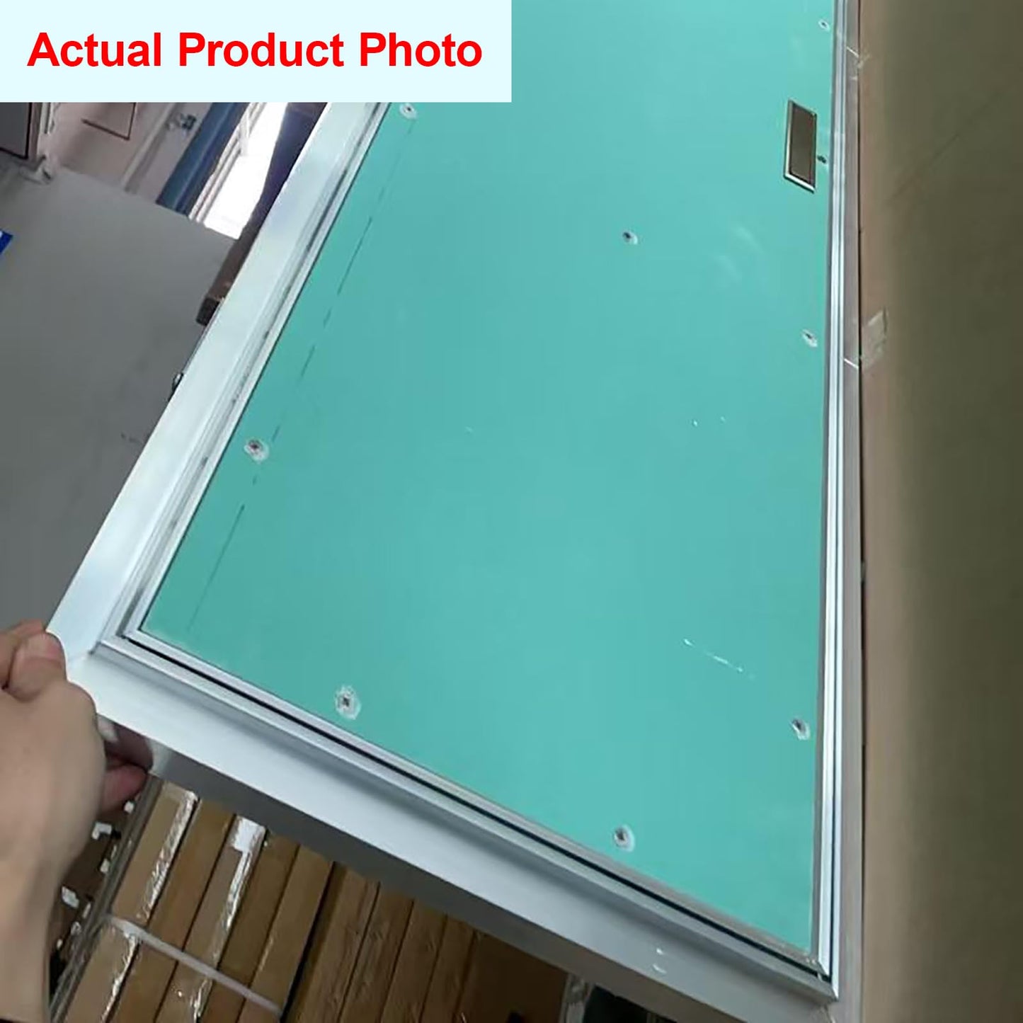 21.7''x35.4'' Aluminum Drywall Access Panel Flush Mount Paintable Wall Inspection Door for Plumbing Electricity HVAC, Recessed Attic Service Hidden Hatch for Home Garage Office (Green,55x90cm)