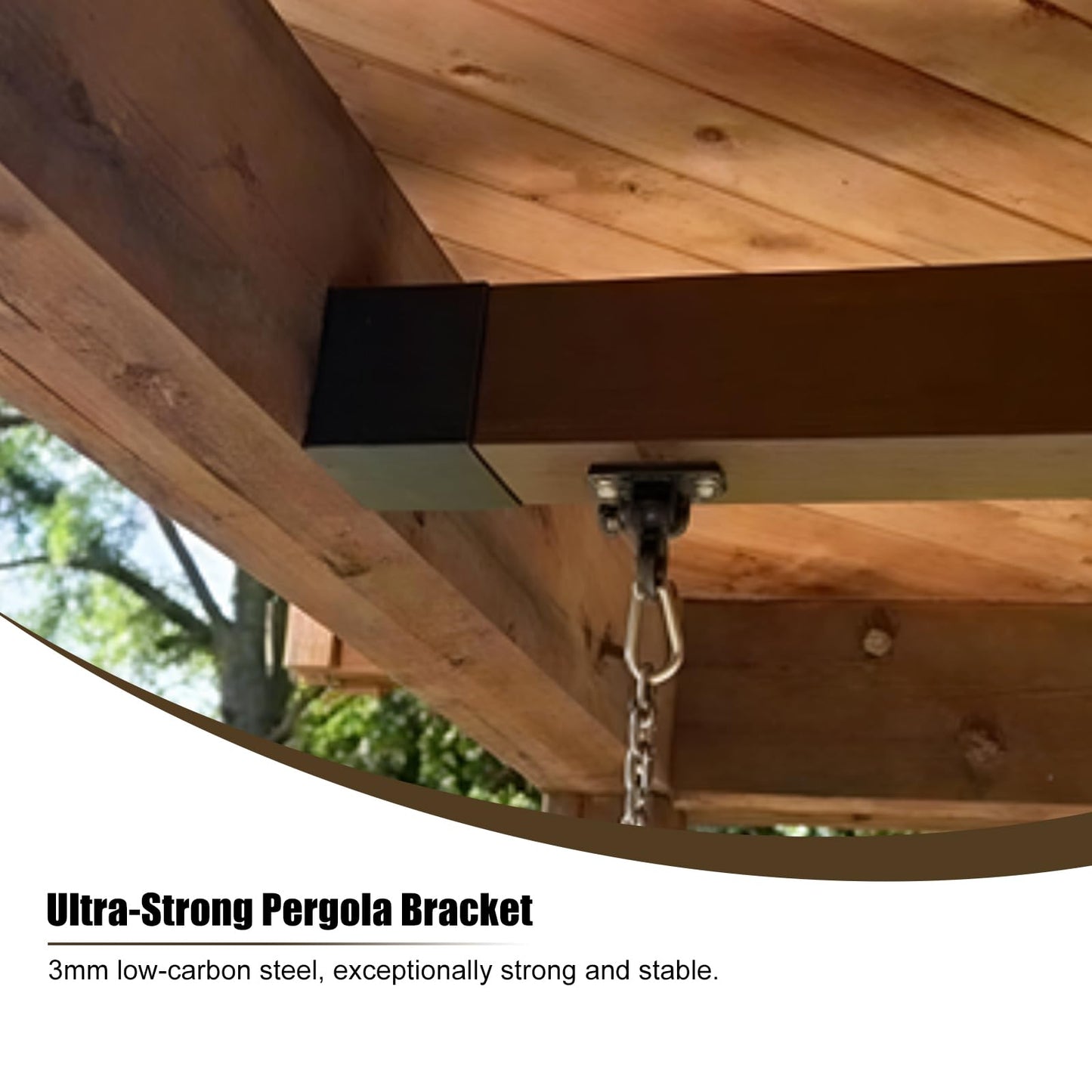 CNQLIS 4 Pcs 6x6 Pergola Wall Mount Bracket, 11 Gauge(3 mm Thick) Heavy Duty Joist Hanger Inner Width:5-1/2" fit 6x6 Nominal Wood Beam