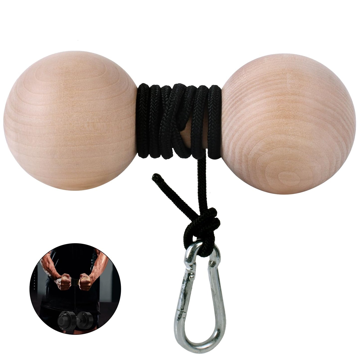 YCHLCHL Wooden Wrist Roller and Forearm Strengthener,Grip Strength Trainer,Arm Blaster Exerciser,Strength Trainer For Fingers and Wrist.(Ball)