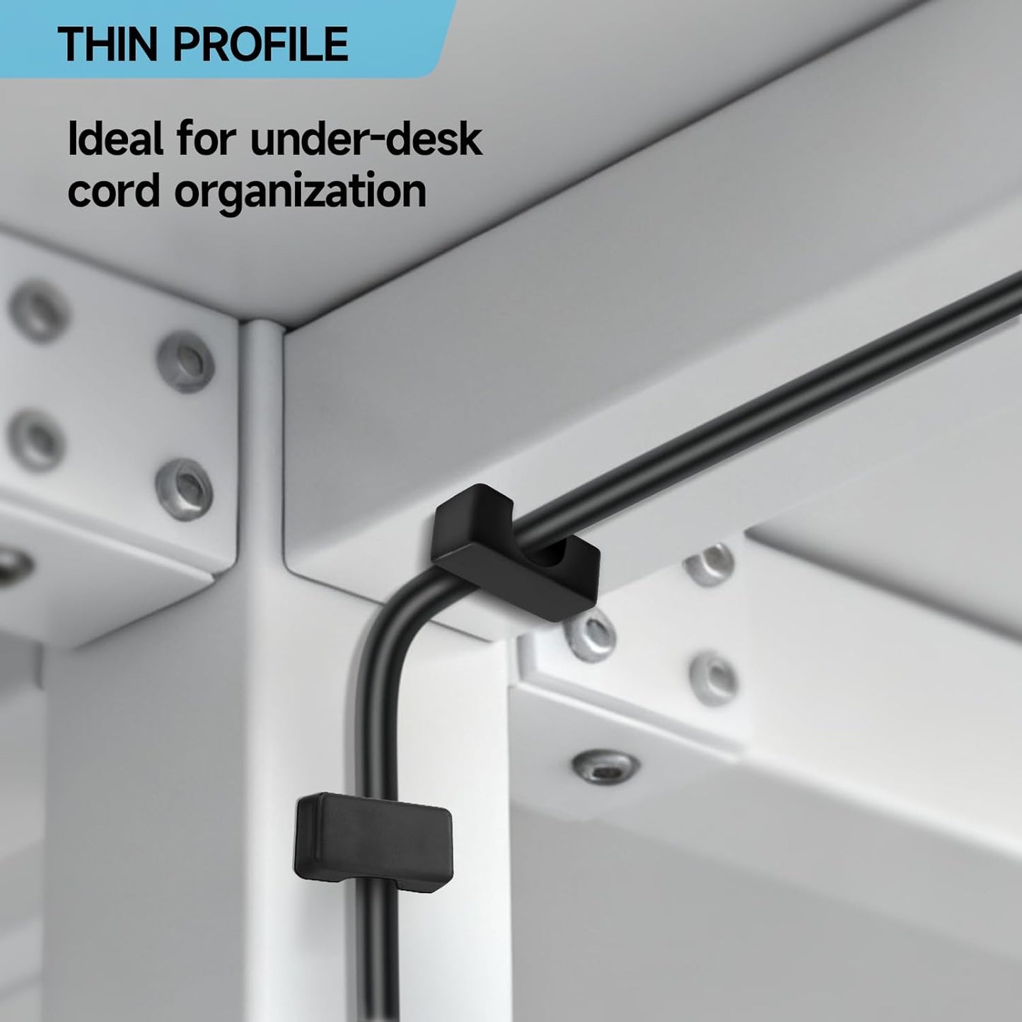Bonsture 10 Pack Magnetic Cord Holder, Cable Clips - Strong Magnet Wire Management for Office, Under Desk, Nightstand