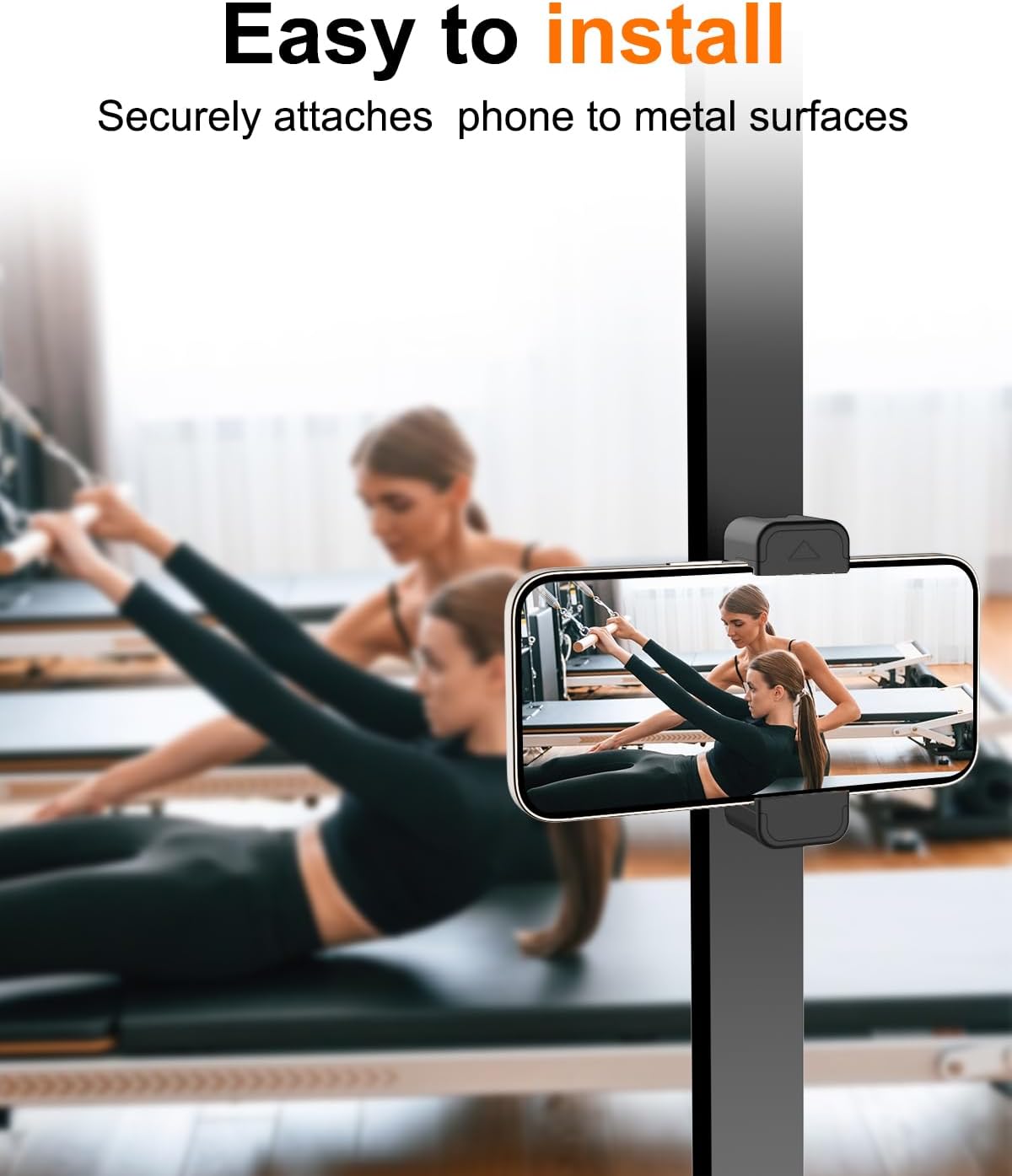 Amxellenware 360Adjustable, 4-7" Gym Magnetic Phone Holder, Portable Magnetic Phone Holder Mount for Gym, Attaches