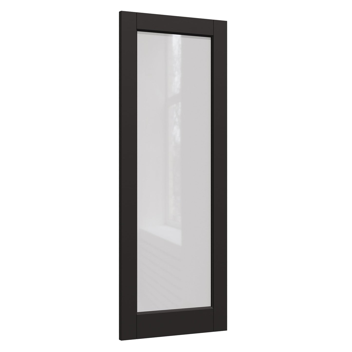 32 x 80 Black Door Slab, Frosted Glass Interior Door Panel, Soild & Finished Shaker as Bedroom Pantry Laundry Closet Doors Sliding Barn Panel, Pre-Built, w/o Hardware, Modern Doors
