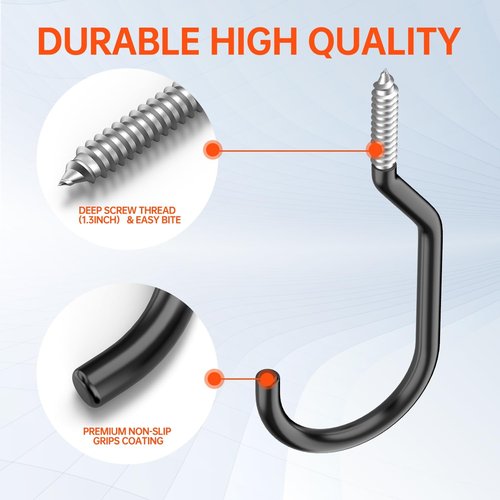 GURADESIGN Heavy Duty Bike Hooks - 8-Pack, 100 LBS Capacity, 6 Inch for Garage Wall & Ceiling
