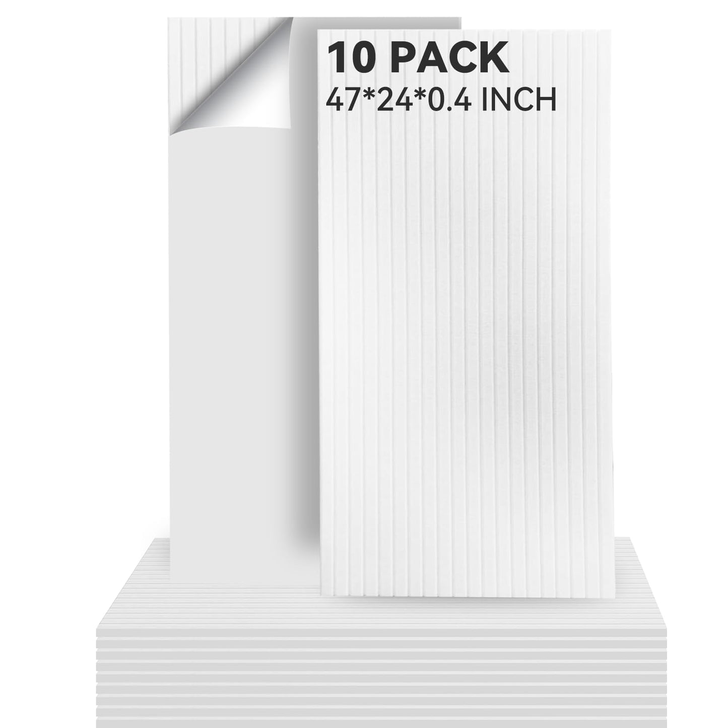 10 Packs Acoustic Panels,Large 47" X 24" X 0.38" Soundproof Wall Panels,Self-adhesive Sound Absorbing Dampening Panel,Sound Proof Panels for Walls Home Studio and Office(White)