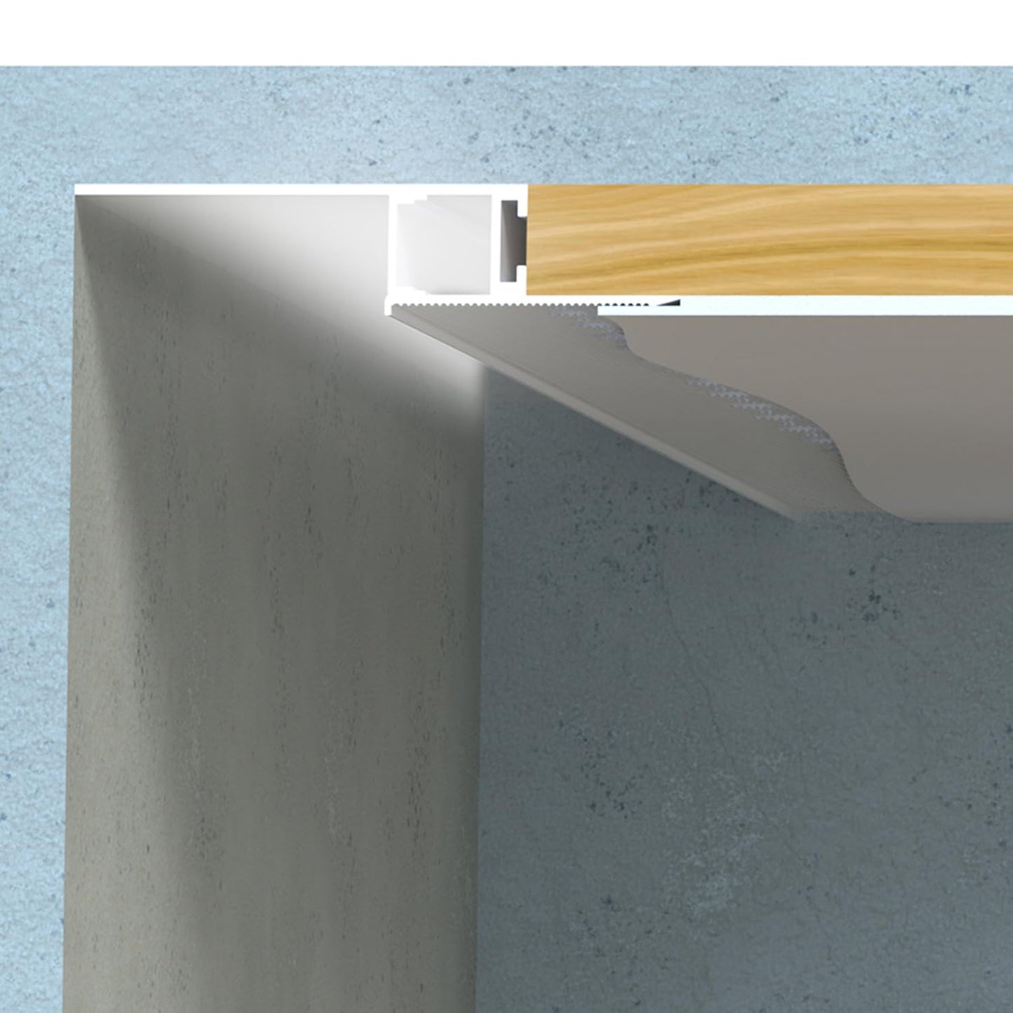 Besseto Plaster in LED Channel,4 x 2m White Drywall LED Strip Light Channel,Trimless Recessed Baseboard LED Aluminum Profile for 1/2 inch Thick Drywall Plaster Gypsum