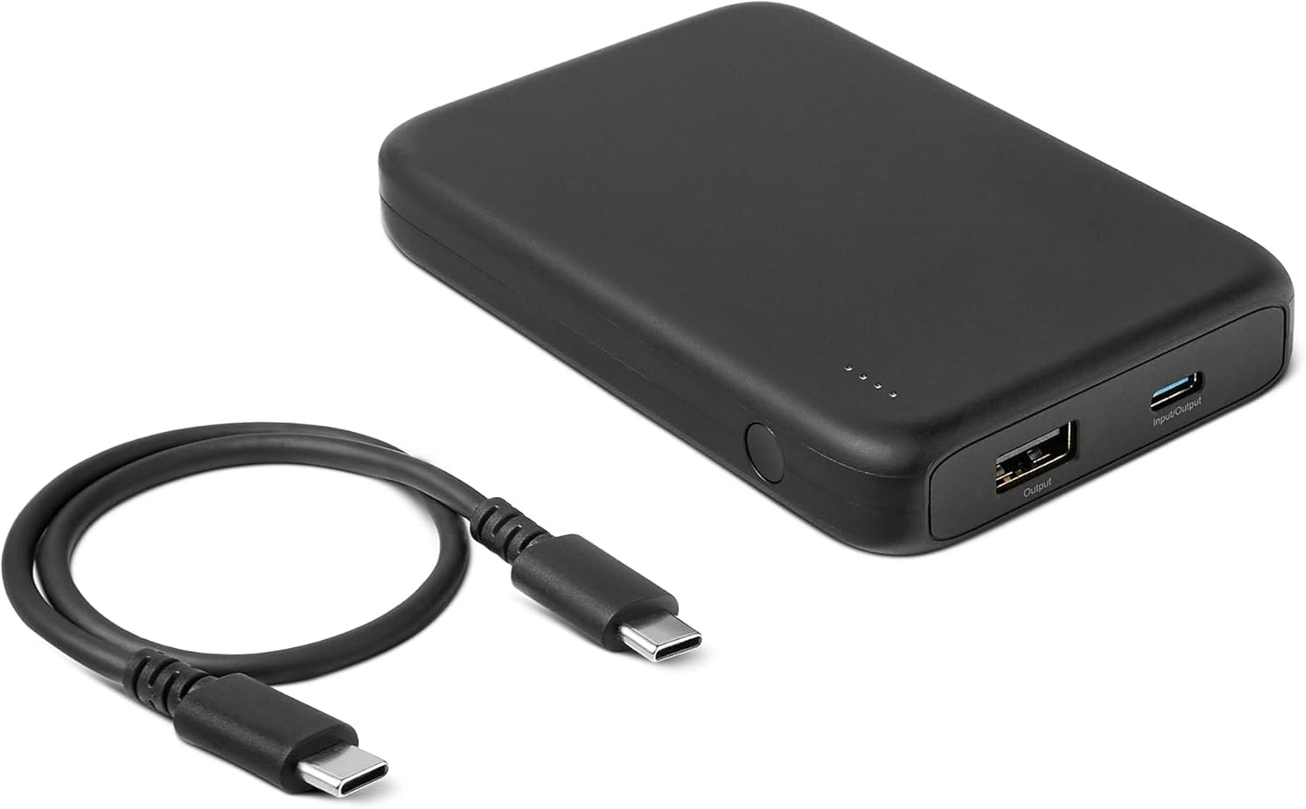 Amazon Basics 10,000 Slim Portable Charger Power Bank with LED Display, mAh, Black