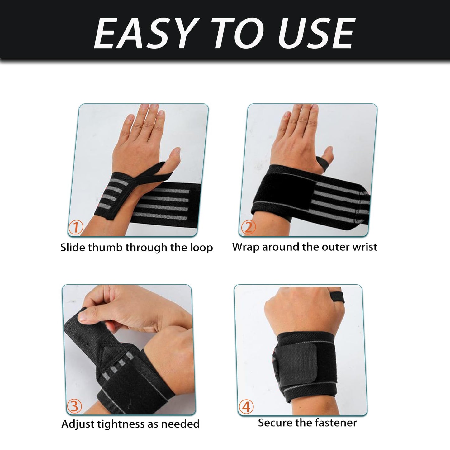 WanOneGrip Wrist Wraps for Weightlifting Gym 18" Wrist Straps Support for Heavy Duty Thumb Loop for Powerlifting,Bench,Training,Elastic Wrist Brace Straps Lifting for Men & Women Work Out