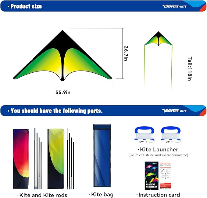 Delta Kite Two Set for Kids and Adults,Easy to Fly Outdoor Fun Kites, Perfect for Beaches and Parks,Ideal Kids Kite and Adult Kites for Family Fun