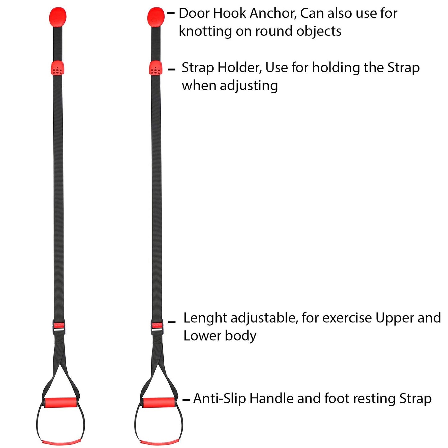 Training All-in-One Suspension Trainer Exercise Equipment Bundle,Bodyweight Fitness Resistance Trainer Kit with Pro Straps for Door Pull up Bar, Anchor Point for Complete Body Workouts V1