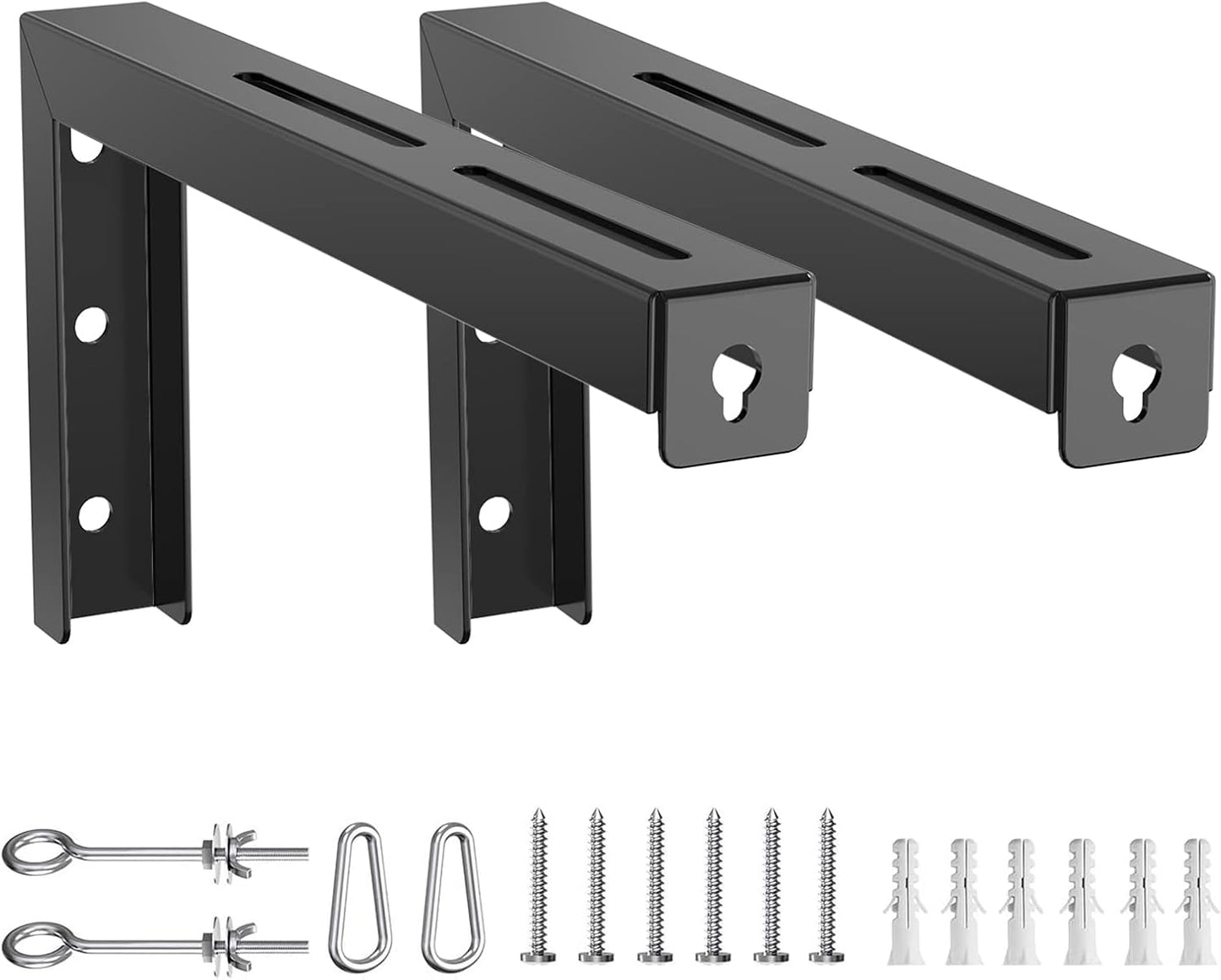 12 inch 80 lbs (PSM001XL-B), WALI Universal Projector Screen Ceiling Mount, Wall Hanging Mount L-Brackets, Adjustable
