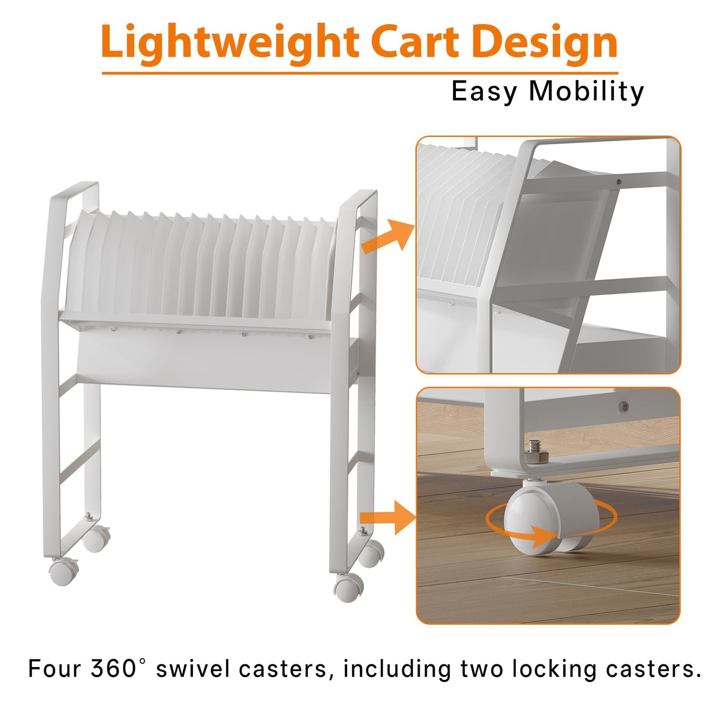 Yunphia US Charging Cart for Chromebook, Fit Up to 16 Laptop,ipad or Chromebooks,Portable Charging Stand,Compatible with Any Screen Size, Easy Access Slots, Removable Dividers,Surge Protection.