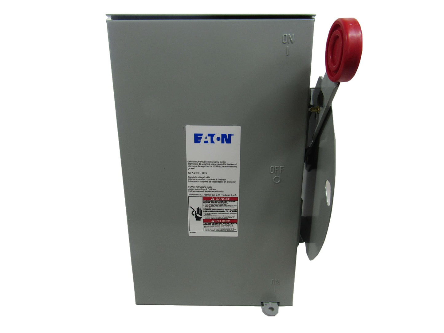 Eaton 100 AMP 120/240-VOLT 24,000-WATT Non-Fused General-Duty Double-Throw Safety Switch DT223URH-N